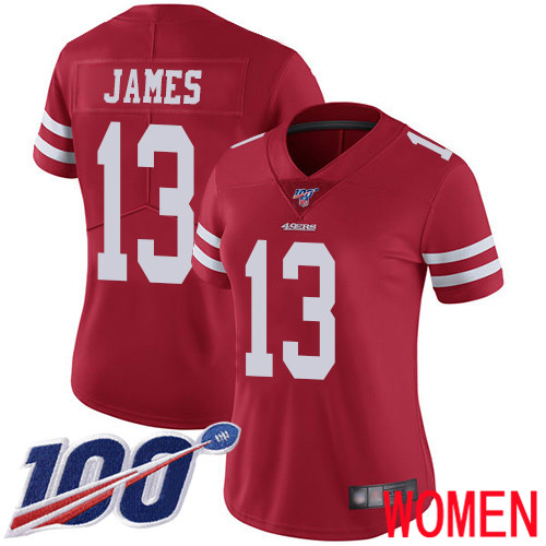 San Francisco 49ers Limited Red Women Richie James Home NFL Jersey #13 100th Season Vapor Untouchable->youth nfl jersey->Youth Jersey